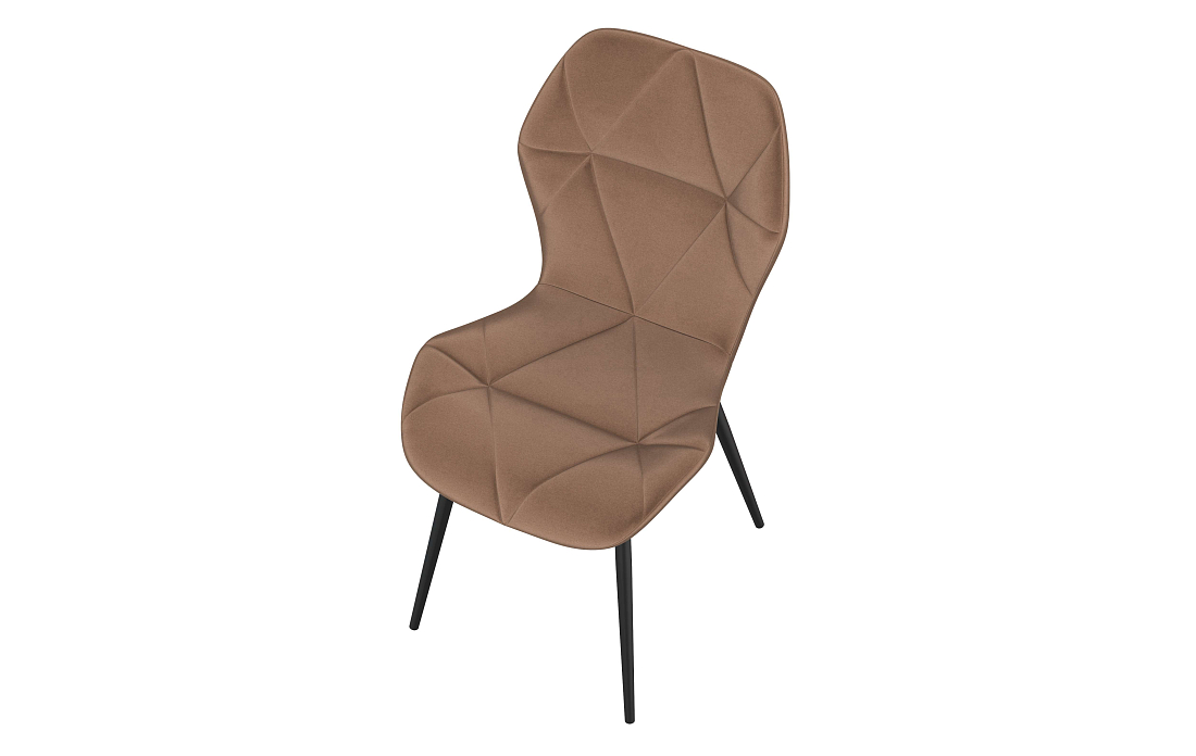 Дора К / стул велюр конфетти корица/Цвет металл черный